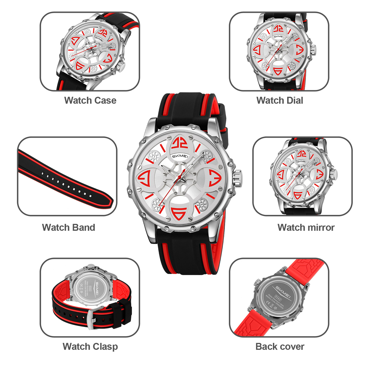 SKMEI 9342 Men's Quartz Watch Silicone Strap Waterproof Custom Logo
