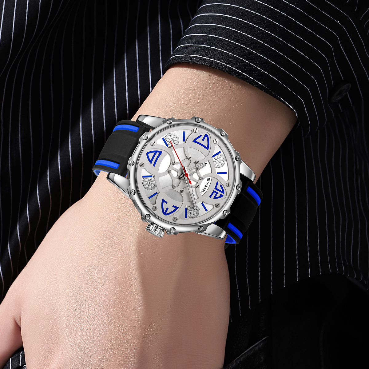 SKMEI 9342 Men's Quartz Watch Silicone Strap Waterproof Custom Logo