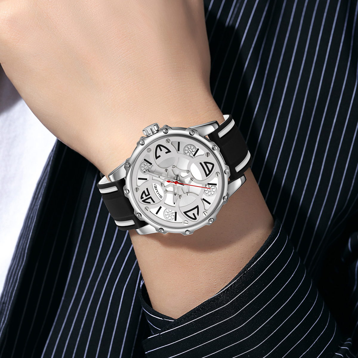 SKMEI 9342 Men's Quartz Watch Silicone Strap Waterproof Custom Logo