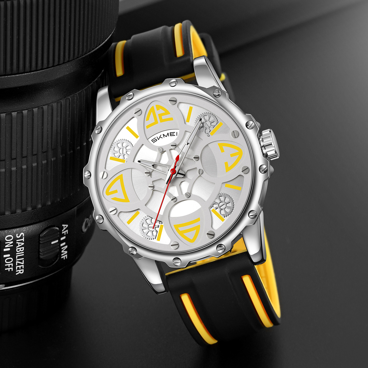 SKMEI 9342 Men's Quartz Watch Silicone Strap Waterproof Custom Logo