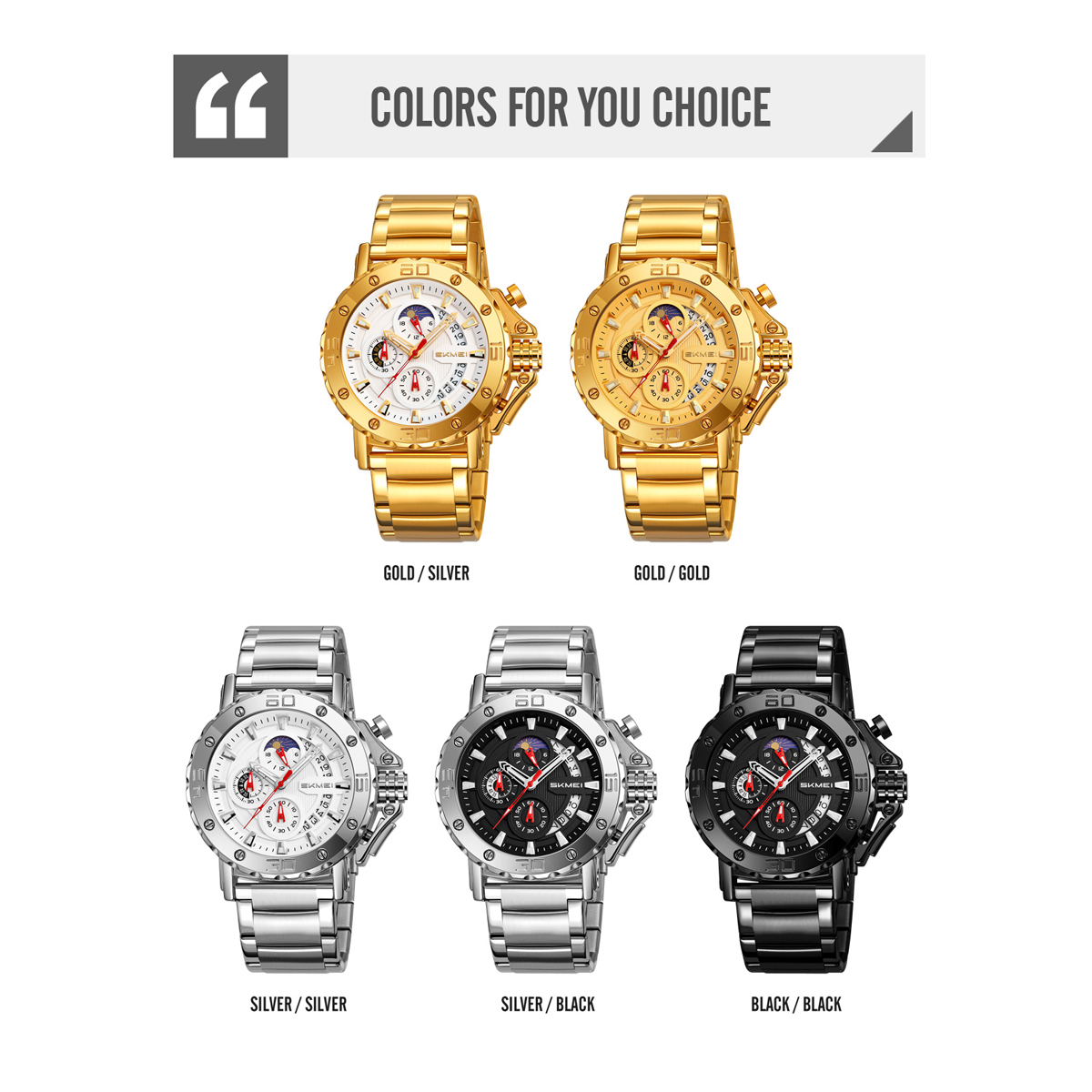 Skmei Watch Wholesale 9344 Luxury Men's Steel Large Wrist