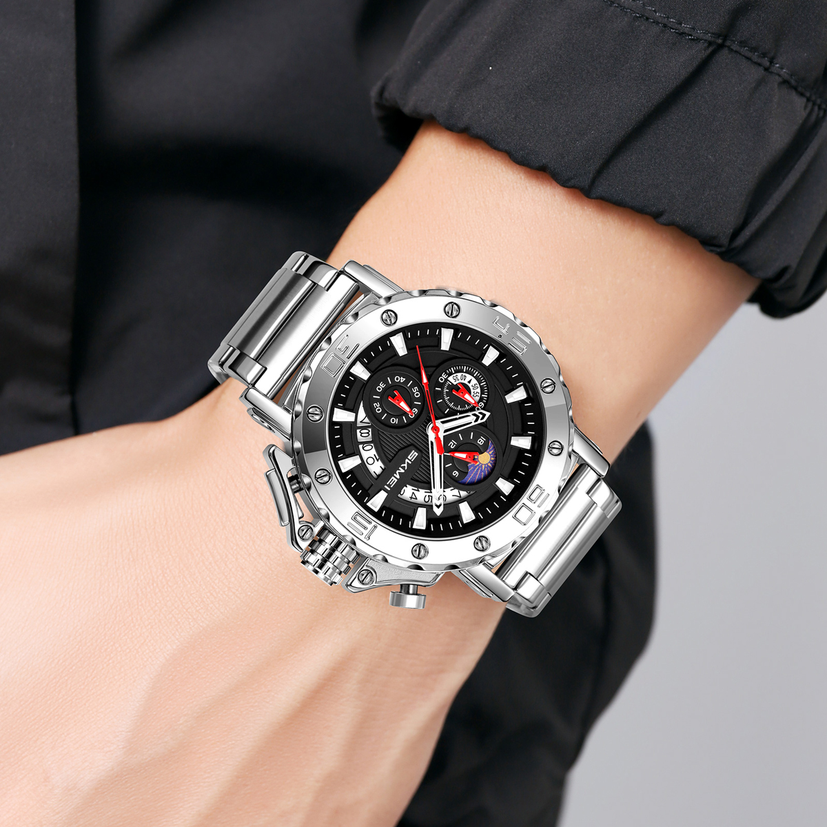 Skmei Watch Wholesale 9344 Luxury Men's Steel Large Wrist