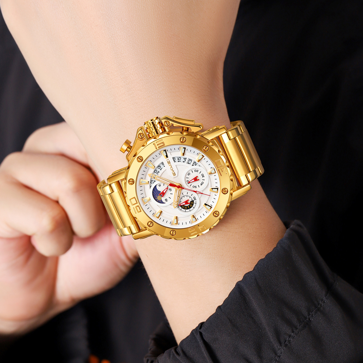 Skmei Watch Wholesale 9344 Luxury Men's Steel Large Wrist
