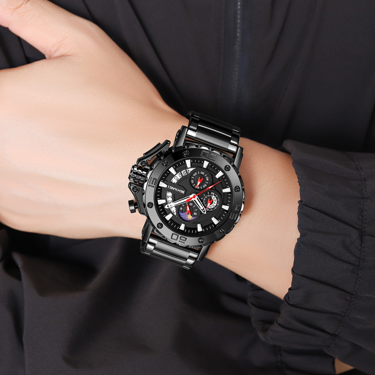 Skmei Watch Wholesale 9344 Luxury Men's Steel Large Wrist