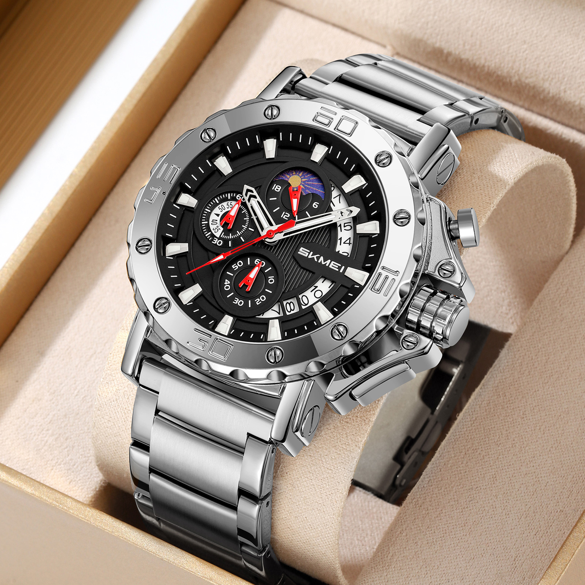 Skmei Watch Wholesale 9344 Luxury Men's Steel Large Wrist