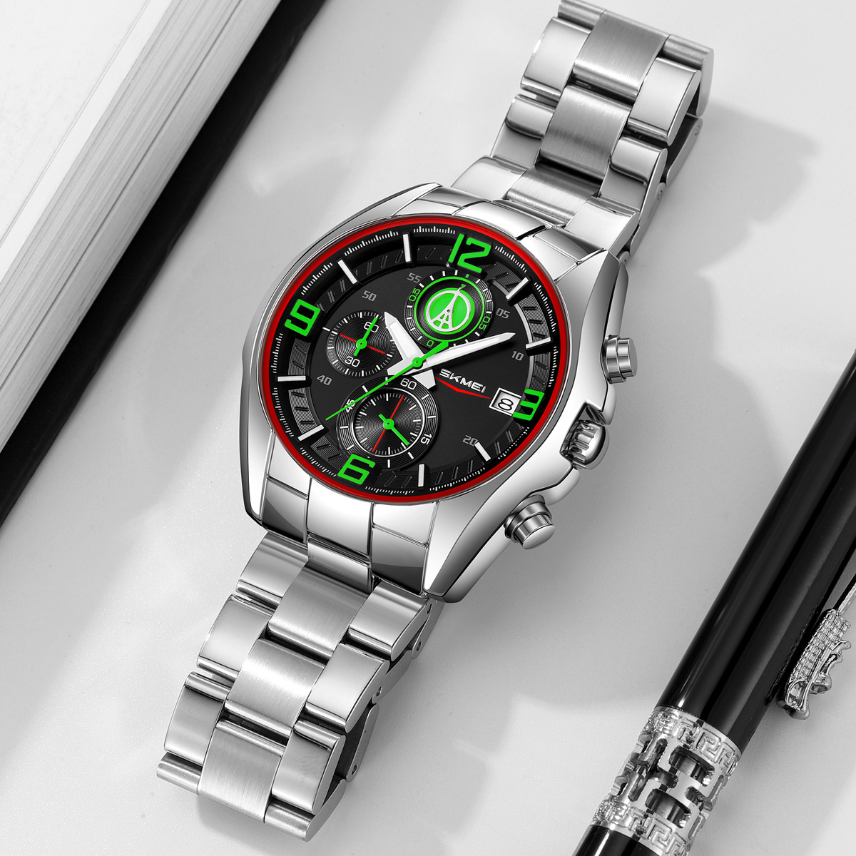 Skmei 9346 New Men's Watch Three Eyes Six Needle Multi-functional Quartz Watch