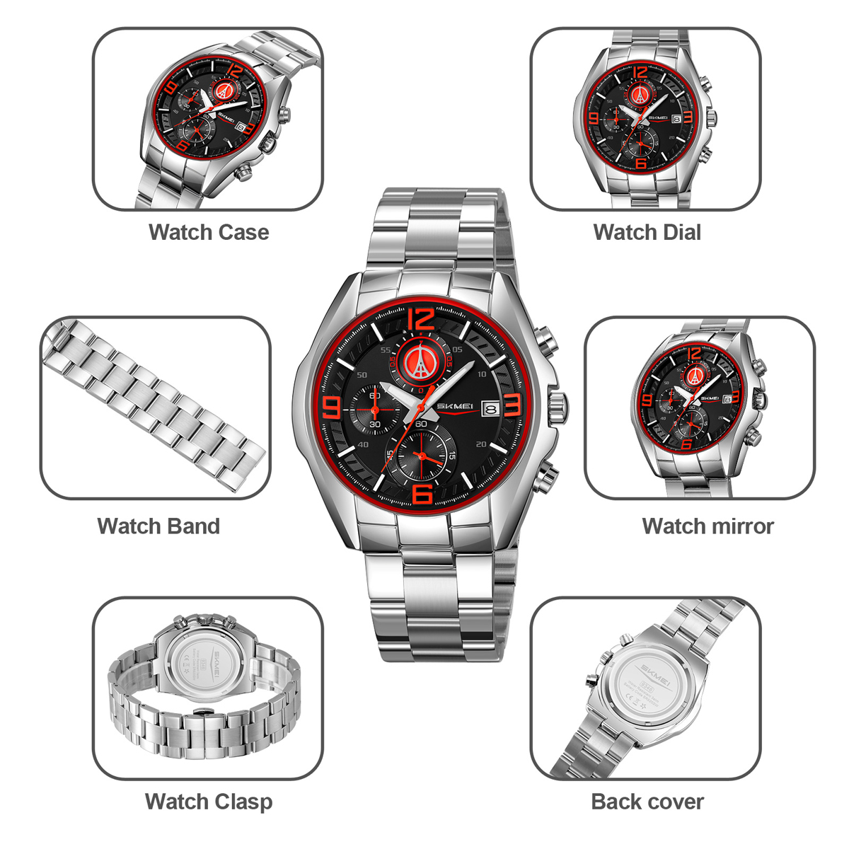 Skmei 9346 New Men's Watch Three Eyes Six Needle Multi-functional Quartz Watch