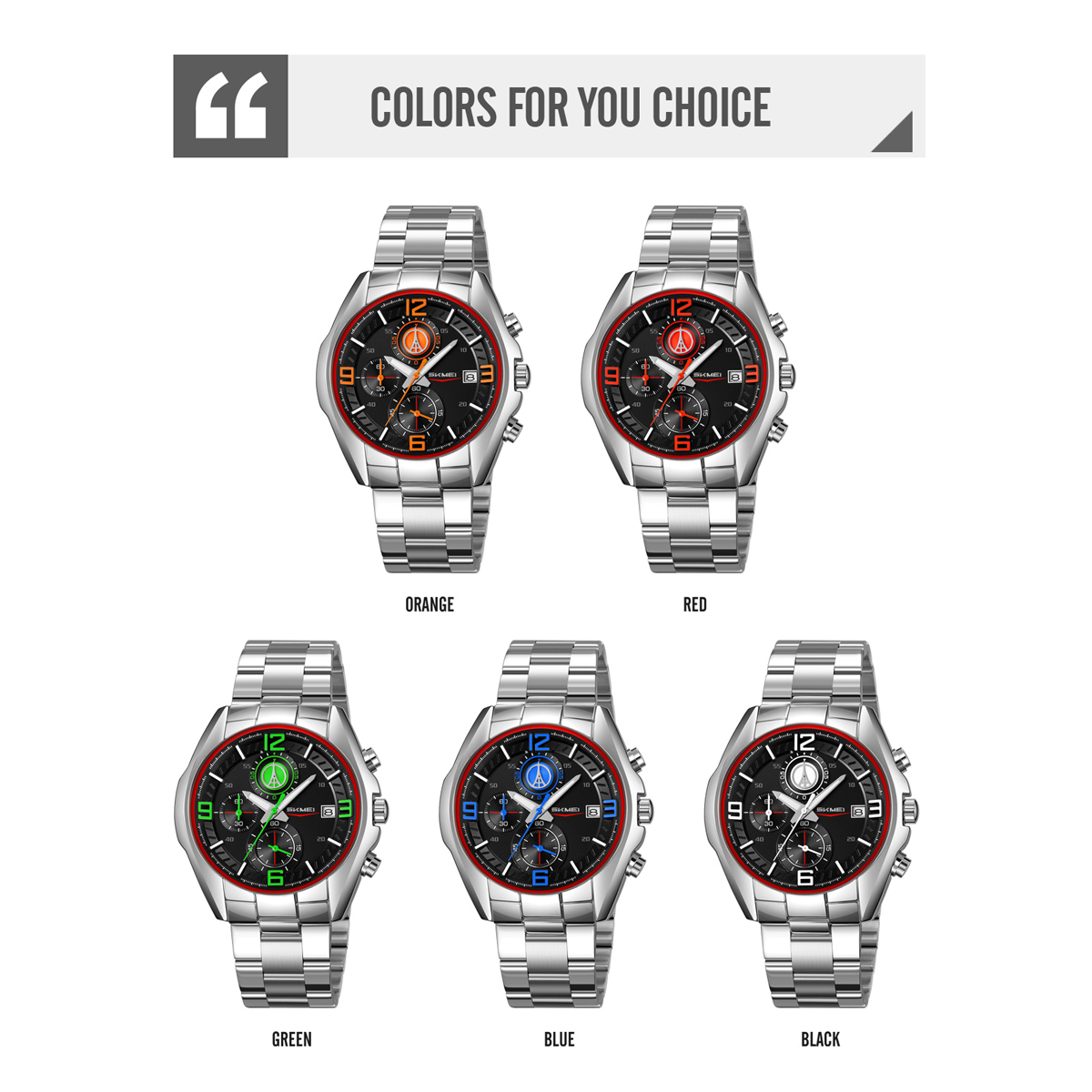 Skmei 9346 New Men's Watch Three Eyes Six Needle Multi-functional Quartz Watch