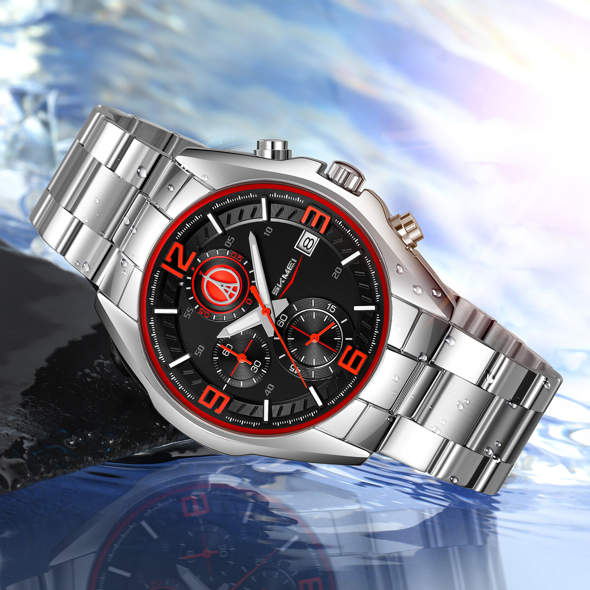 Skmei 9346 New Men's Watch Three Eyes Six Needle Multi-functional Quartz Watch