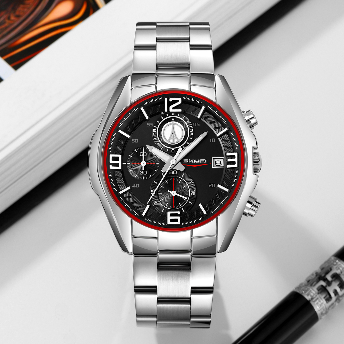 Skmei 9346 Men's Watch Three Eyes Six Needle Multi-functional