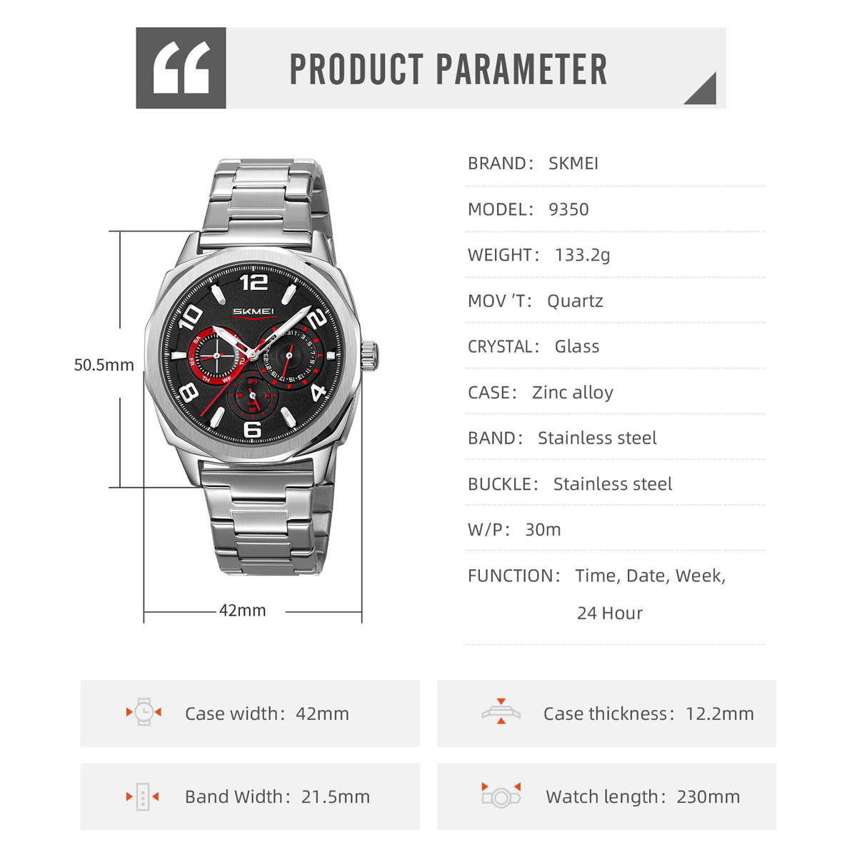 Skmei 9350 Wholesale China Men Quartz Watch