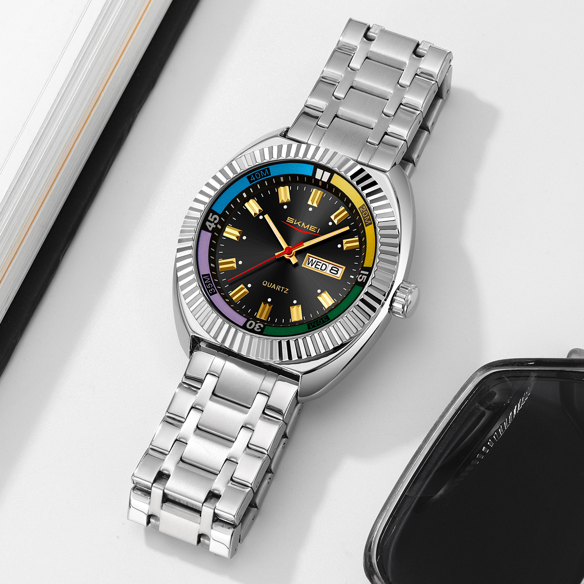 SKMEI 9353 stainless steel wrist quartz watches