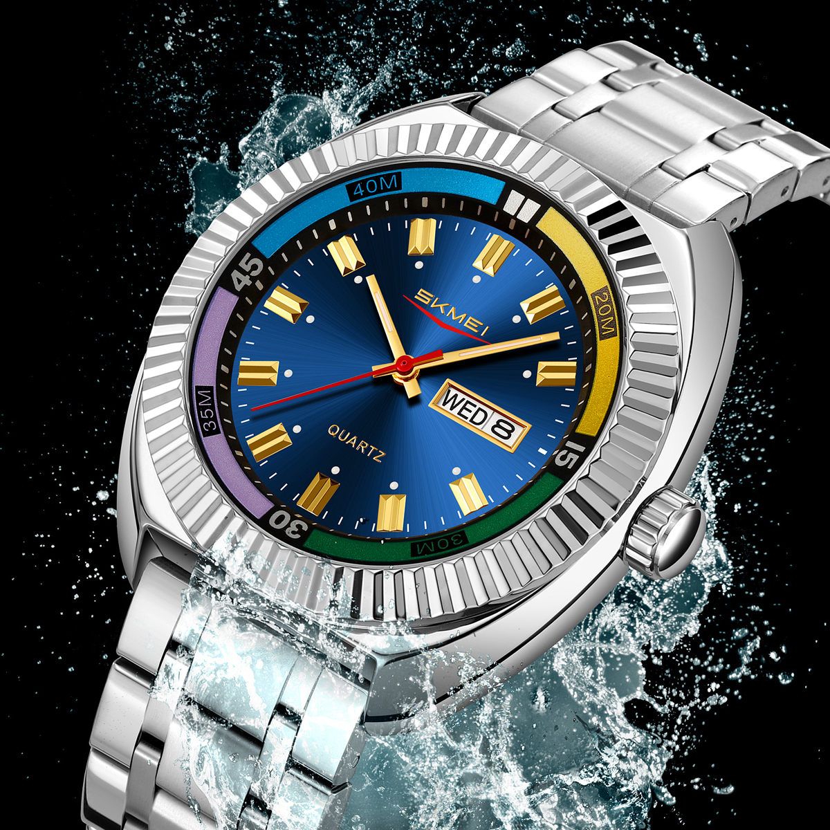 SKMEI 9353 stainless steel wrist quartz watches