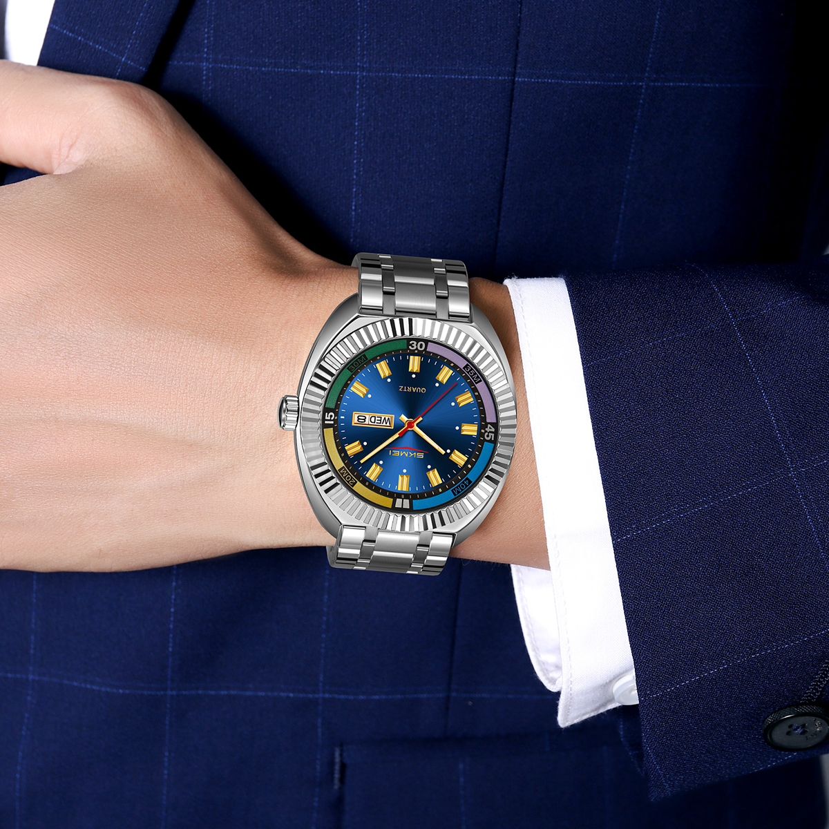 SKMEI 9353 stainless steel wrist quartz watches