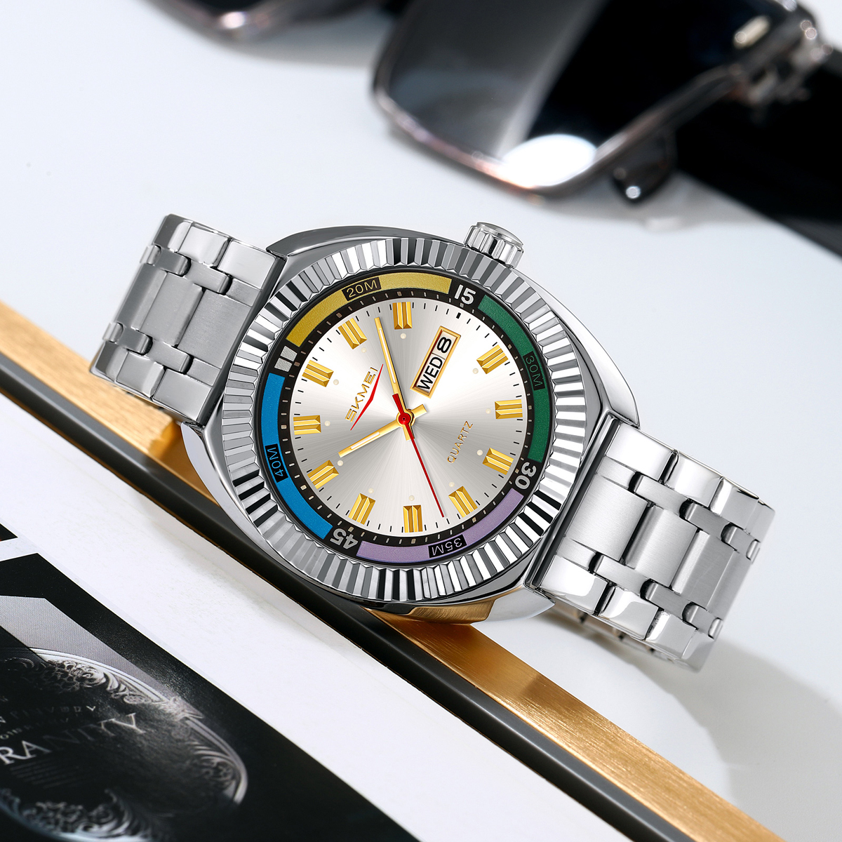SKMEI 9353 stainless steel wrist quartz watches