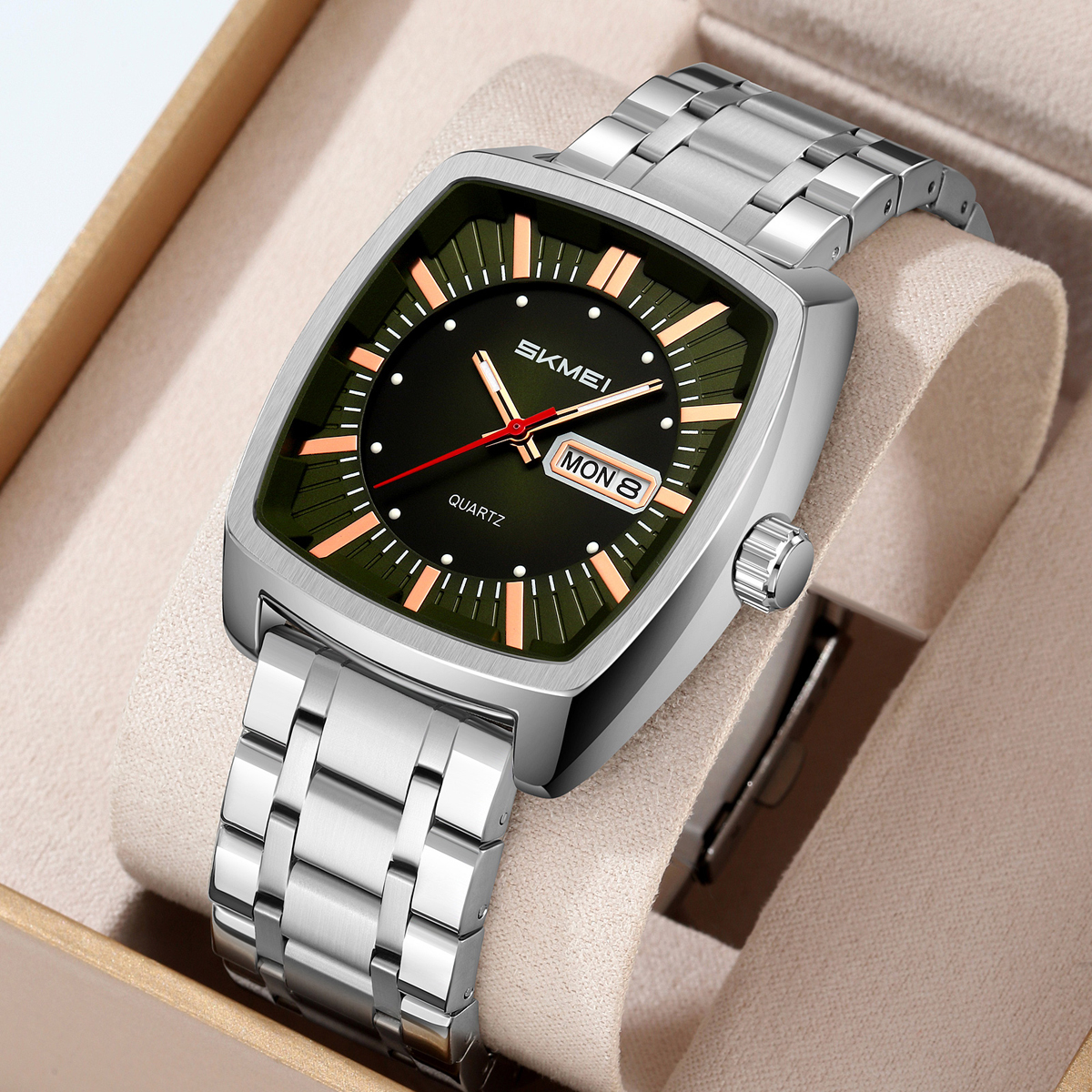 SKMEI 9354 Men Watches Square Dial Business Analog Quartz Watch