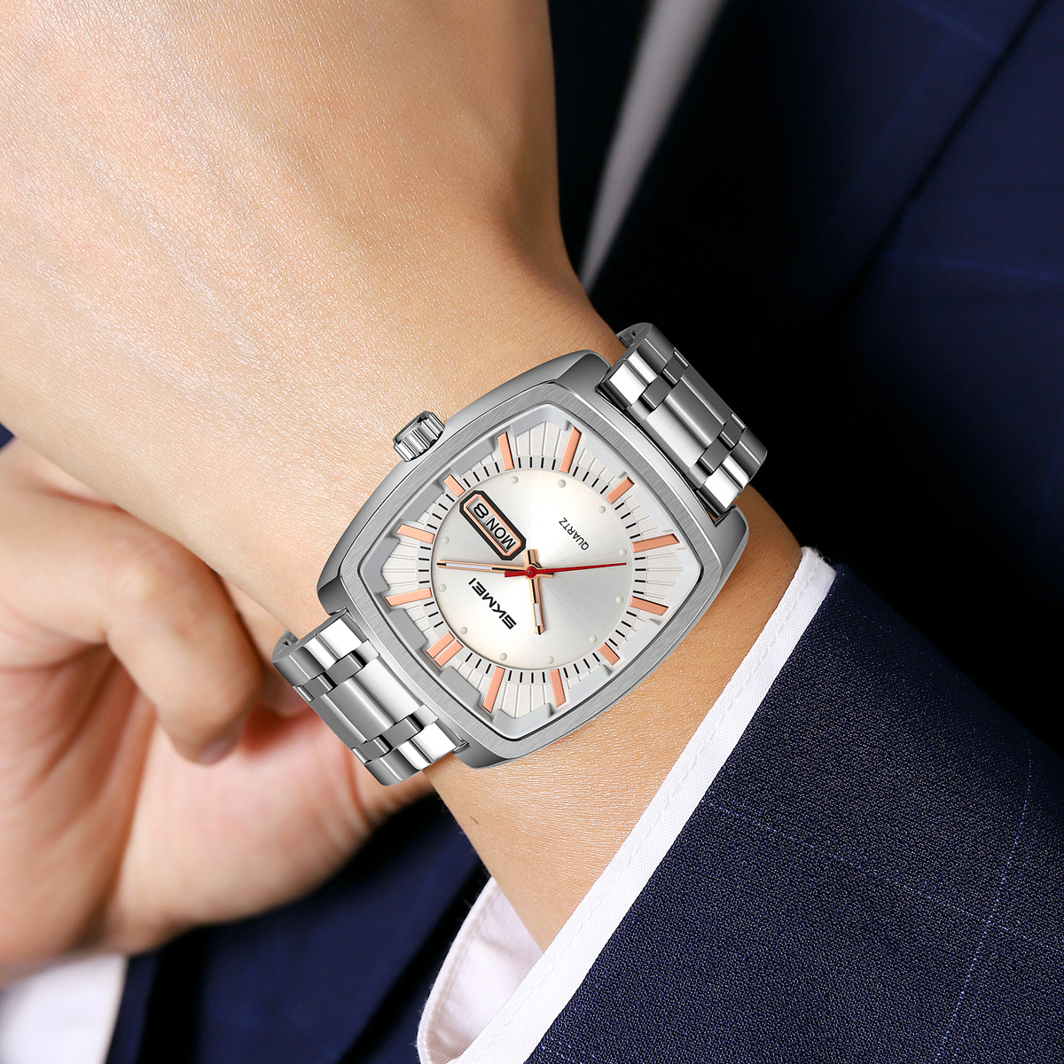 SKMEI 9354 Men Watches Square Dial Business Analog Quartz Watch