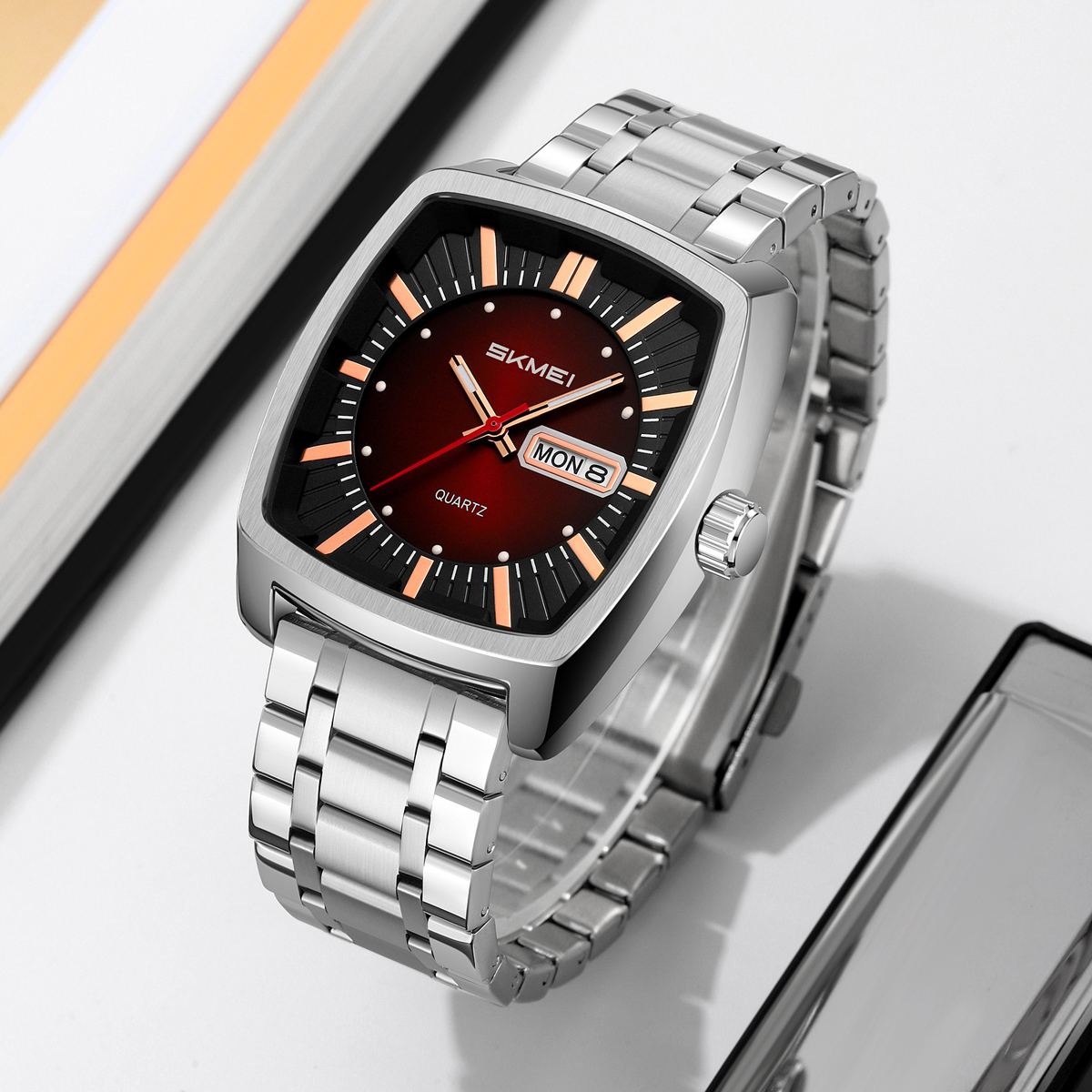 SKMEI 9354 Men Watches Square Dial Business Analog Quartz Watch
