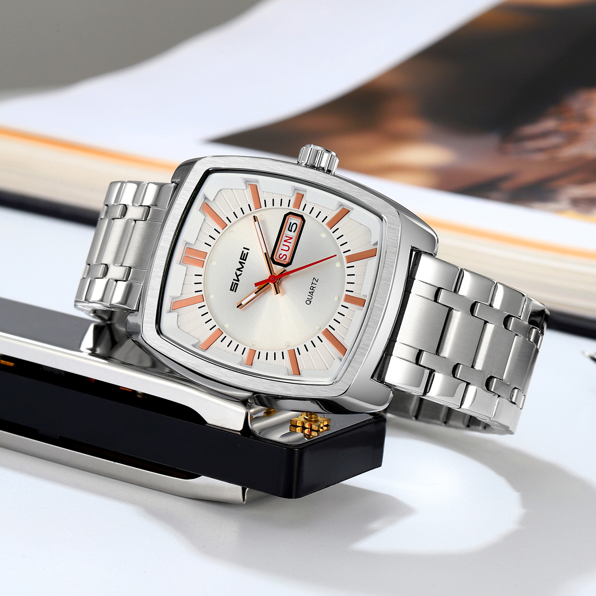 SKMEI 9354 Men Watches Square Dial Business Analog Quartz Watch