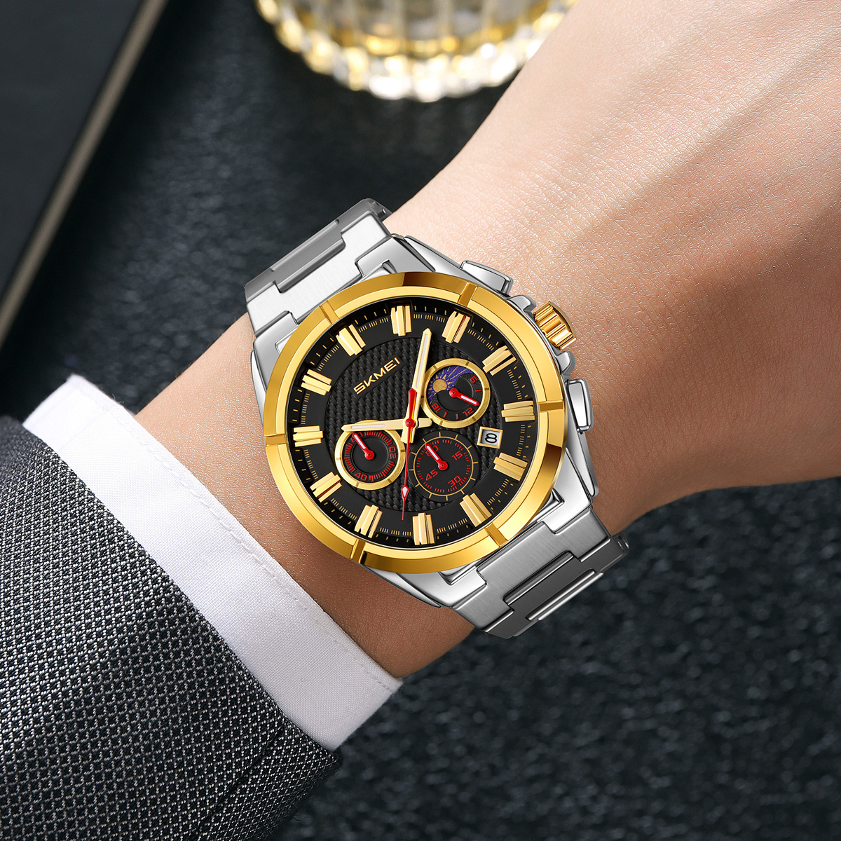 SKMEI 9355 Mens Watches Stainless Steel