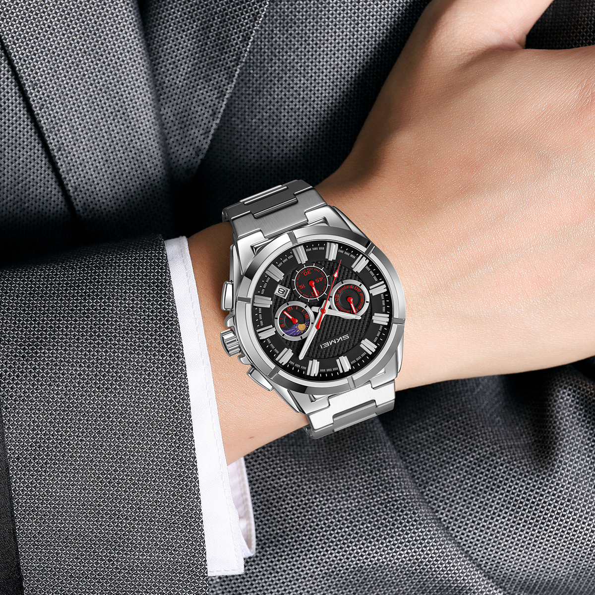 SKMEI 9355 Mens Watches Stainless Steel
