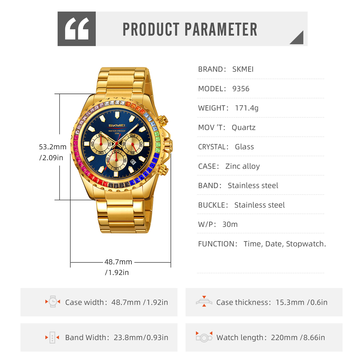 Skmei Brand 9356 Men's Business Watch