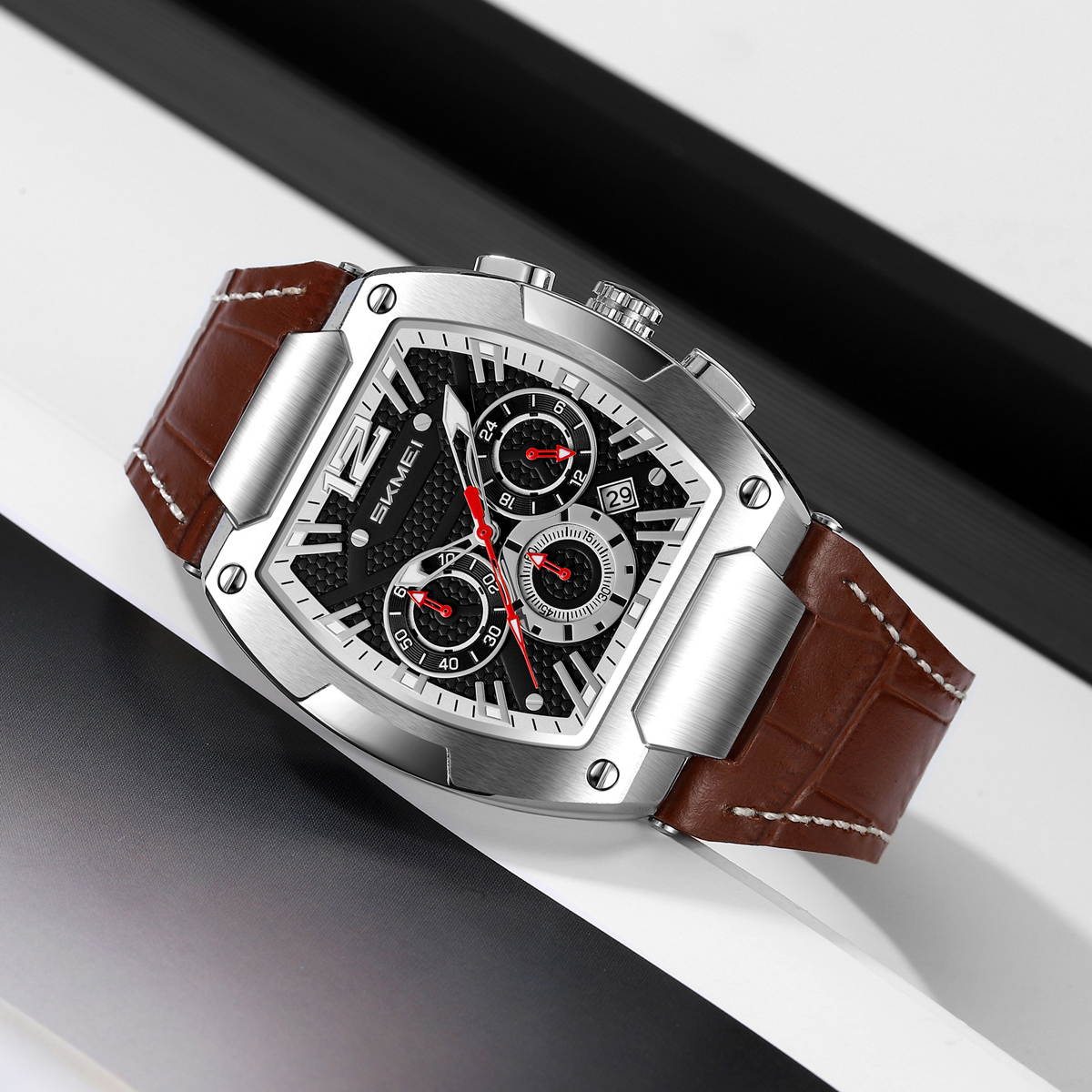  Genuine Leather 3ATM Waterproof Men Quartz Watch