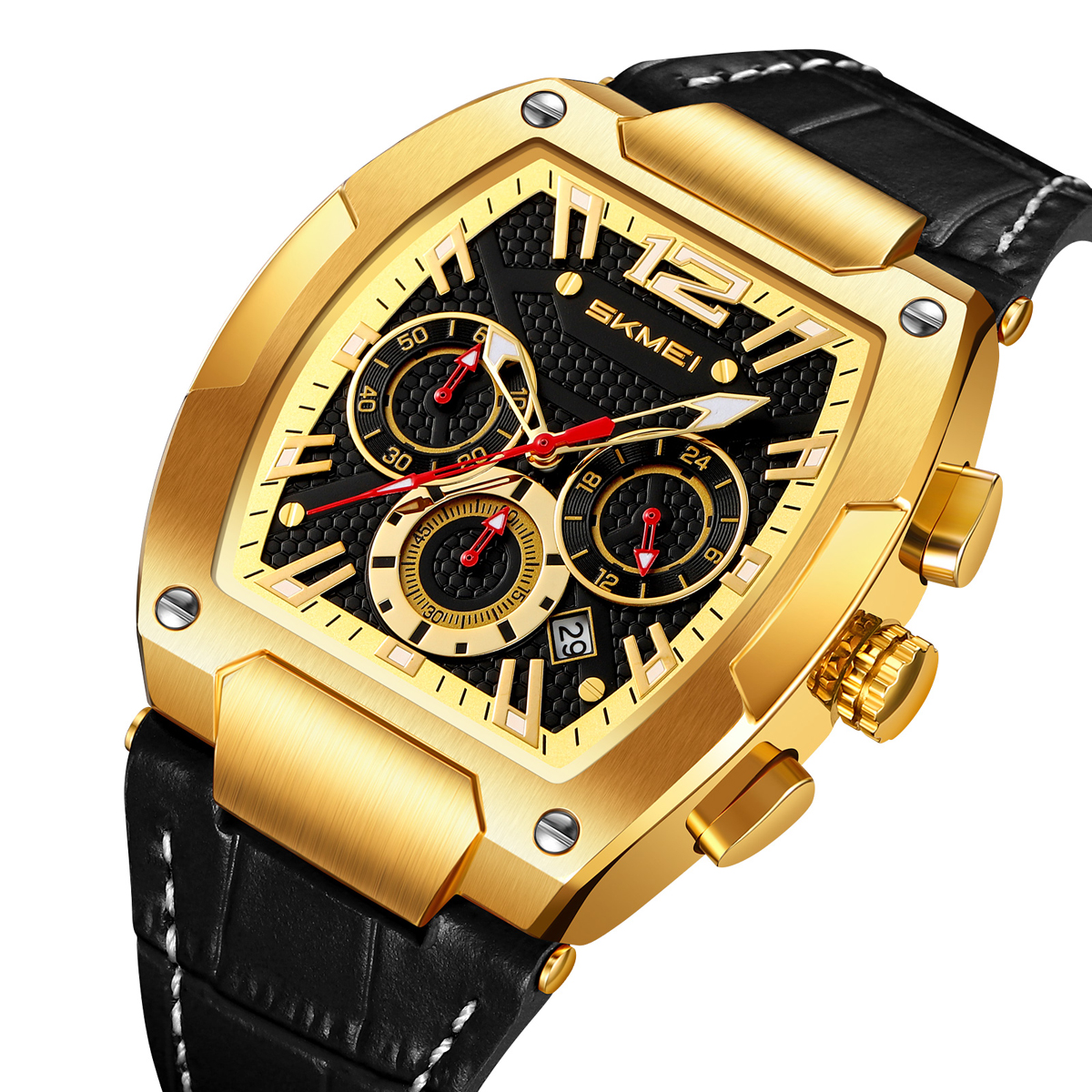  Genuine Leather 3ATM Waterproof Men Quartz Watch