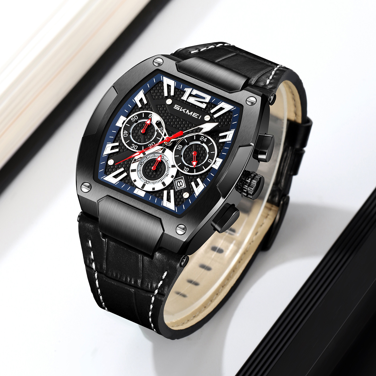  Genuine Leather 3ATM Waterproof Men Quartz Watch