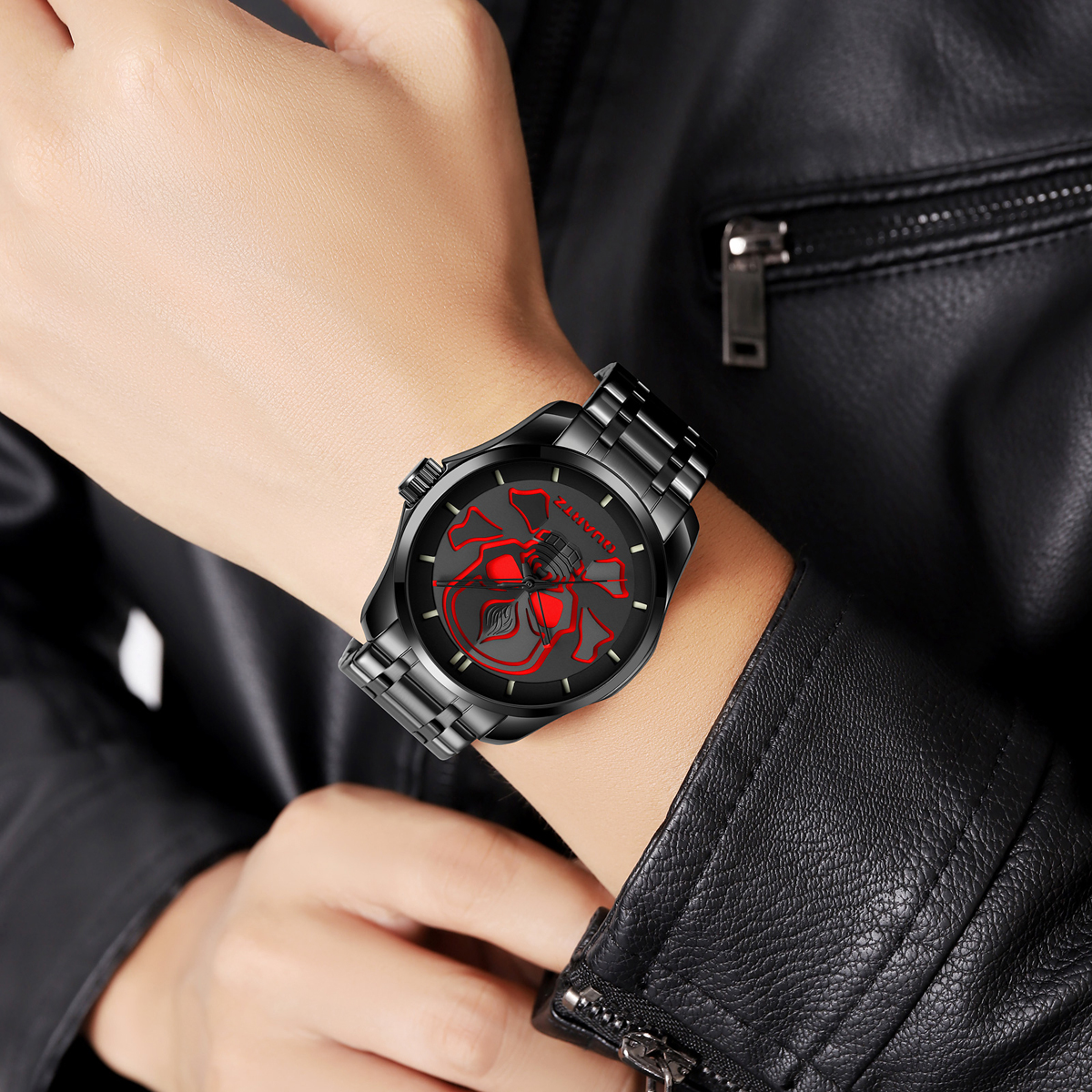 Wholesale New arrival Skmei 9358 Luxury Unique Skull Design Style Wristwatch