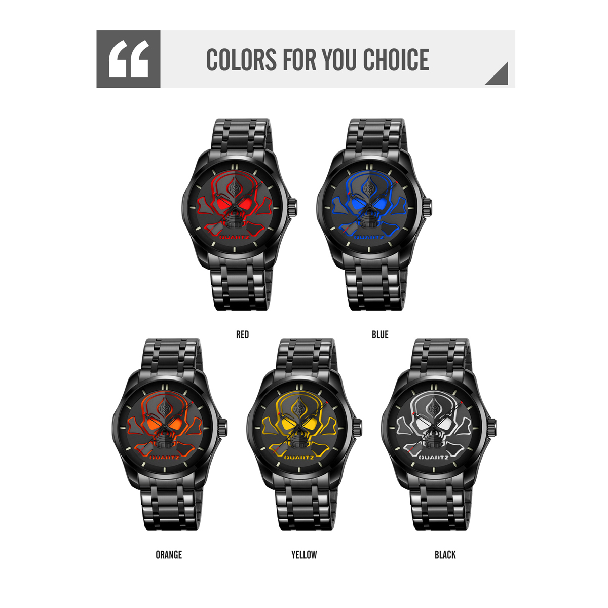 Wholesale New arrival Skmei 9358 Luxury Unique Skull Design Style Wristwatch