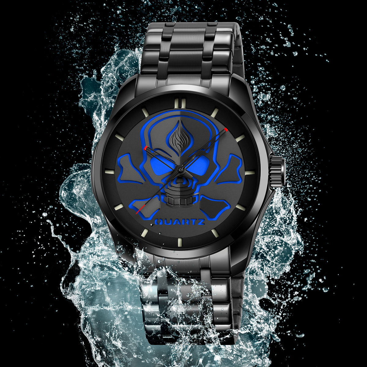 Wholesale New arrival Skmei 9358 Luxury Unique Skull Design Style Wristwatch