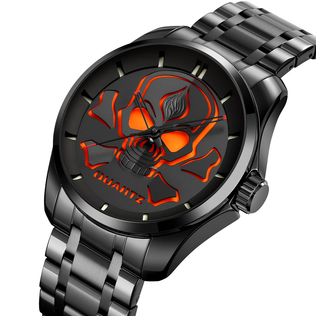 Wholesale New arrival Skmei 9358 Luxury Unique Skull Design Style Wristwatch