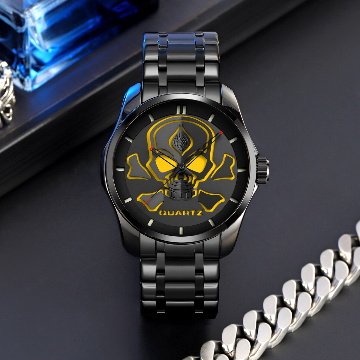 Wholesale New arrival Skmei 9358 Luxury Unique Skull Design Style Wristwatch