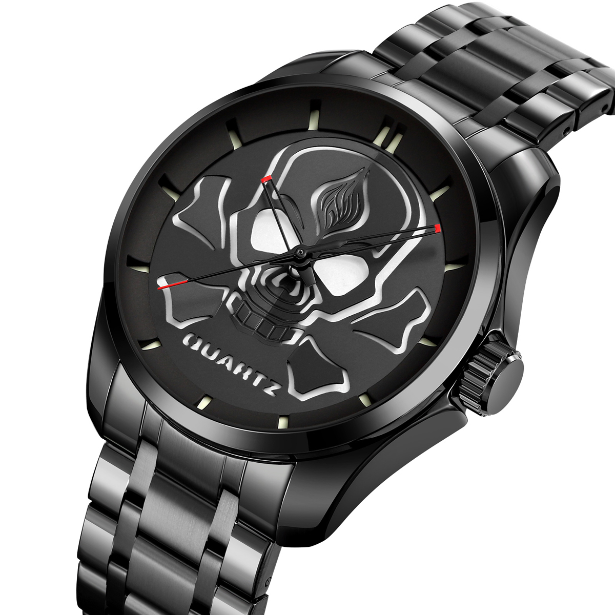 Wholesale New arrival Skmei 9358 Luxury Unique Skull Design Style Wristwatch