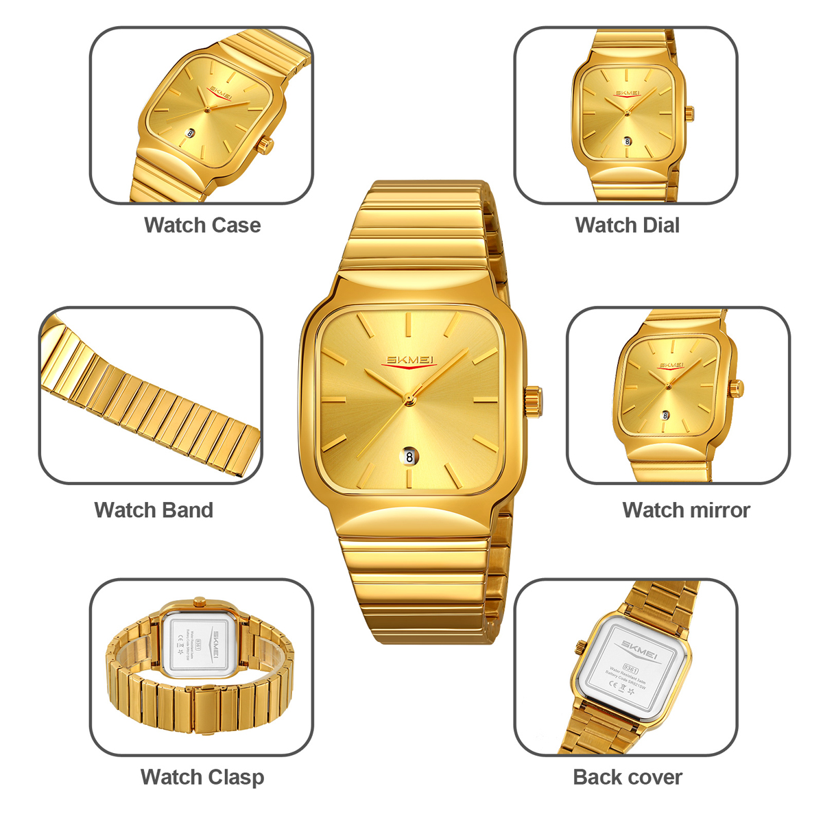 SKMEI 9361 New Times square watches