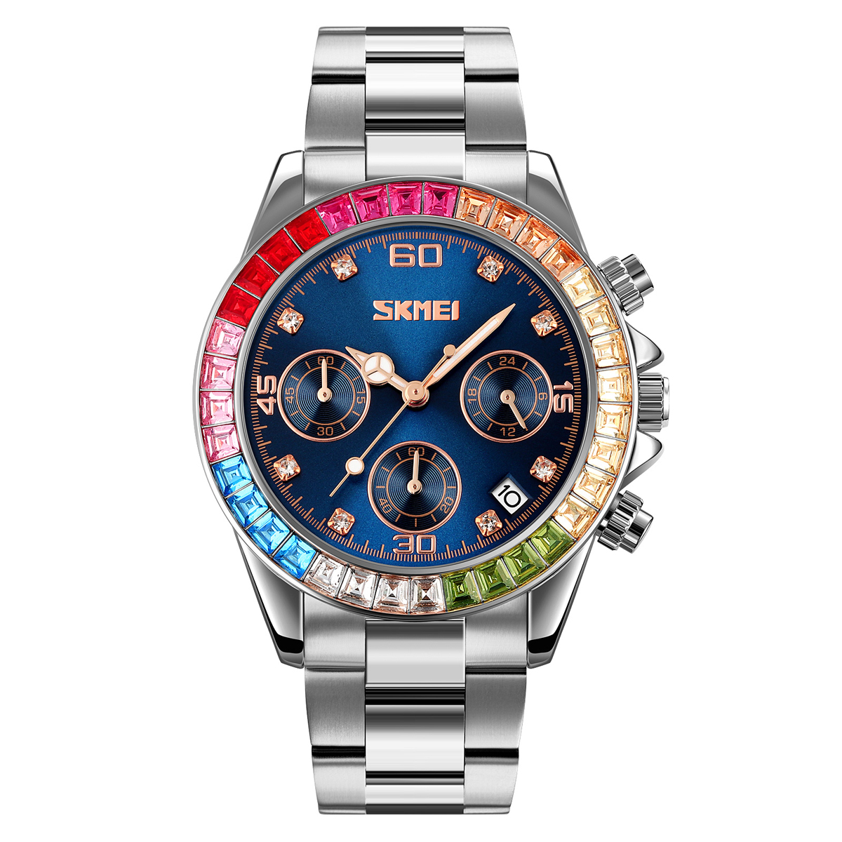 SKMEI 9367 Rhinestone Stainless Steel Water Resistant Quartz Watch