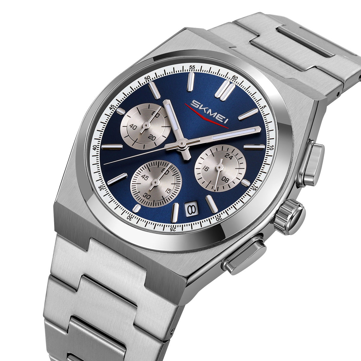 9371 Skmei Original Brand Chronograph Quartz Watch Stainless Steel