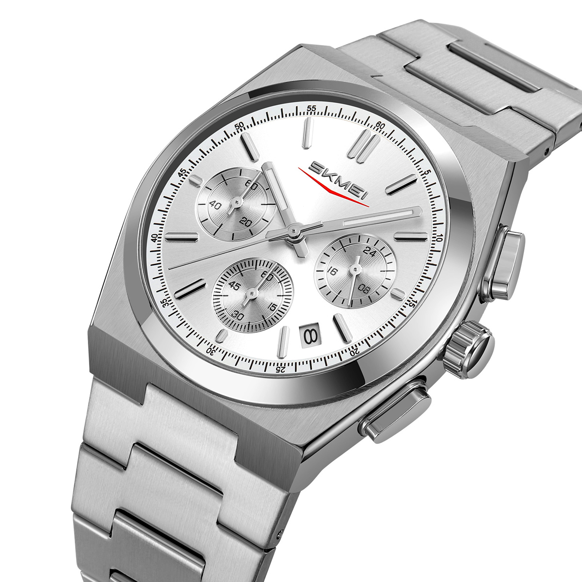 9371 Skmei Original Brand Chronograph Quartz Watch Stainless Steel