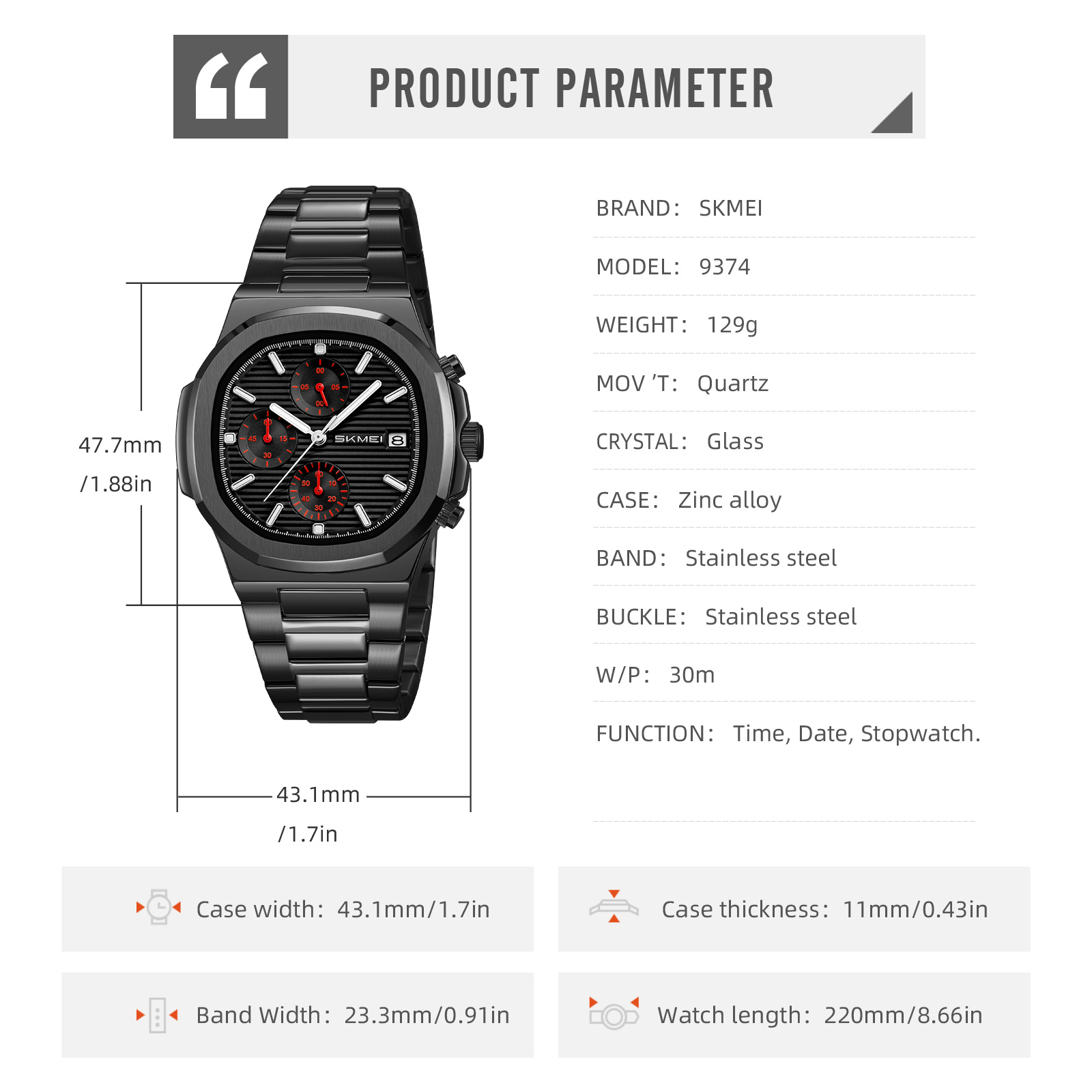 SKMEI 9374 Men Watches