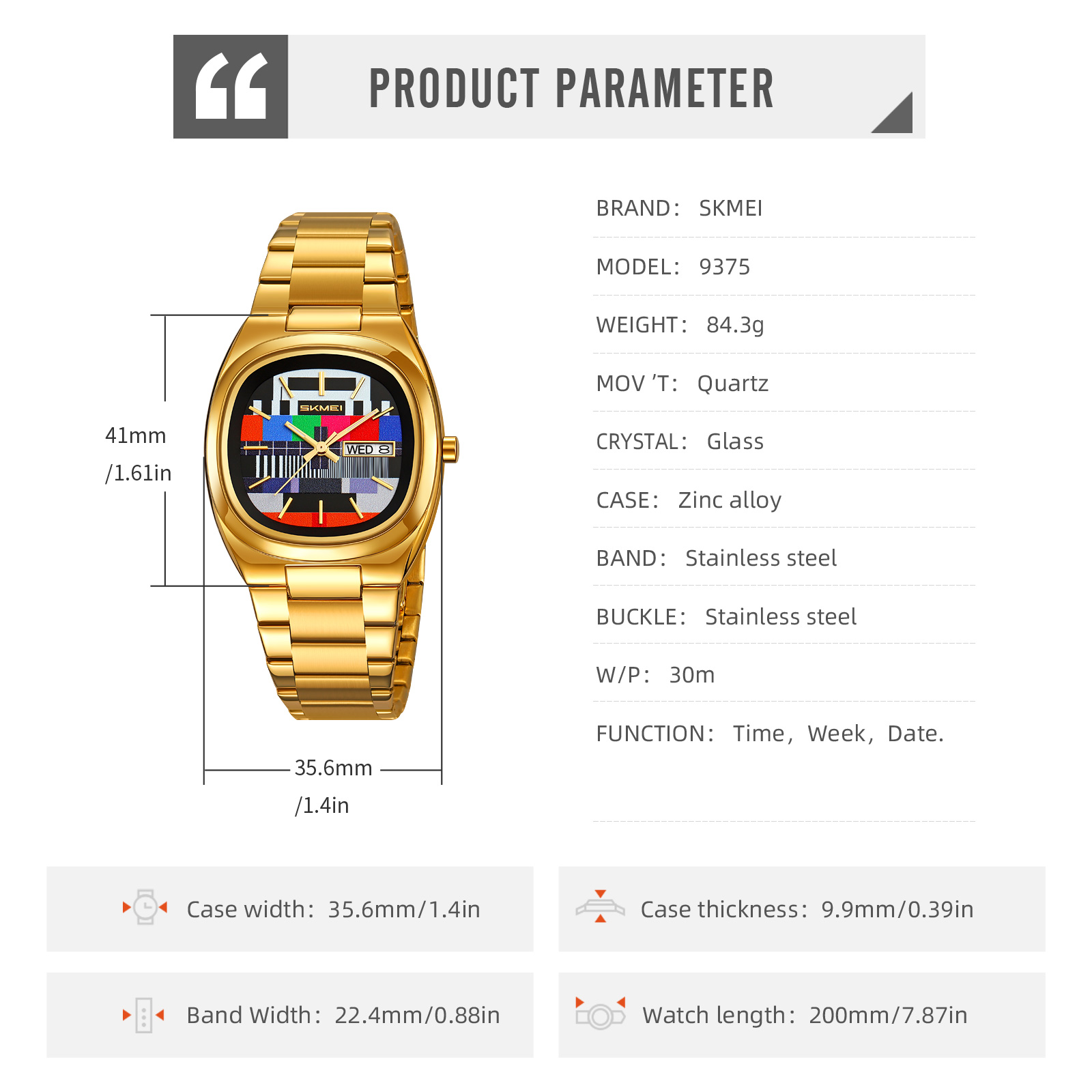 SKMEI 9375 Business Gentleman Vintage Men's Watch