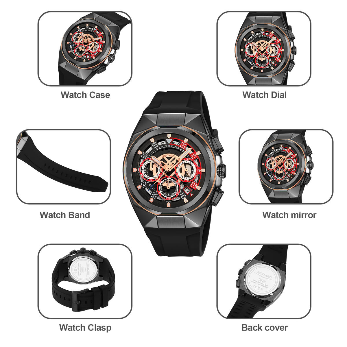 SKMEI 9377 Ready Stock Quartz Watch
