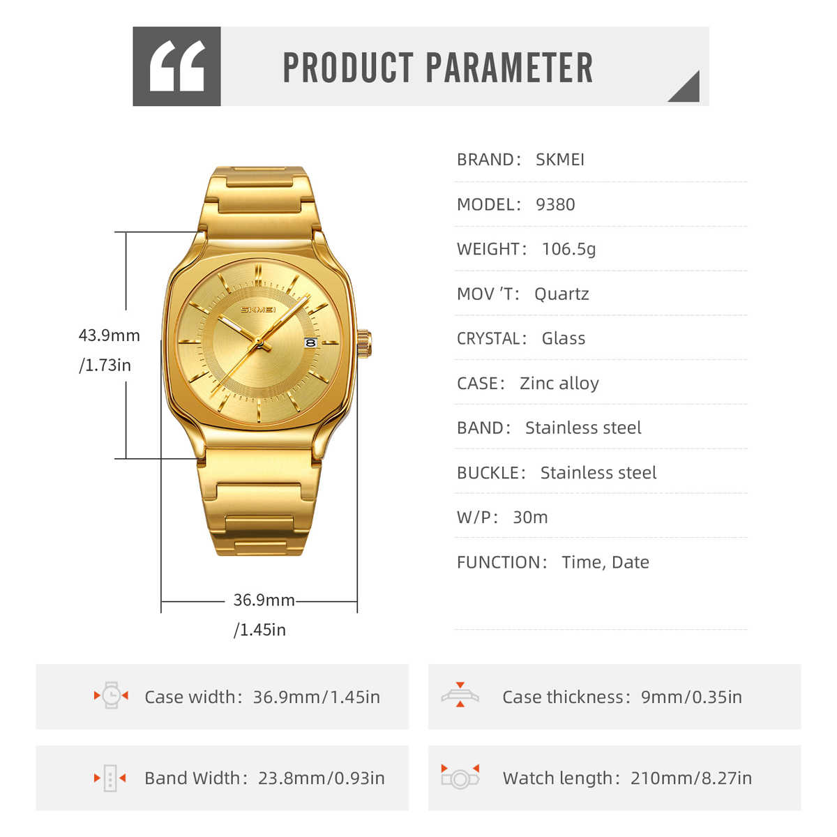 SKMEI 9380 MEN QUARTZ WATCH