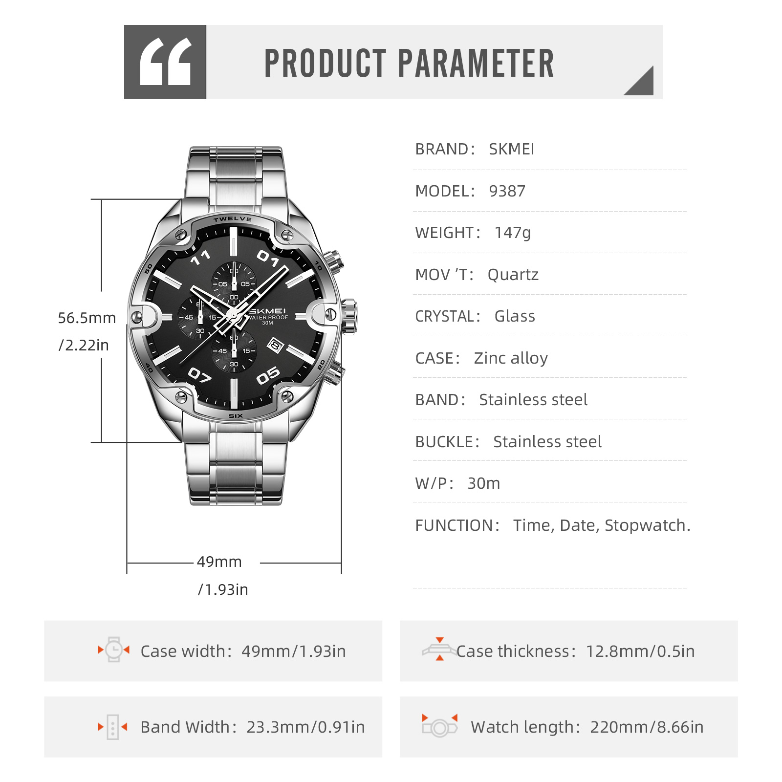 SKMEI Launches Model 9387 Premium Multifunction Men’s Quartz Watch
