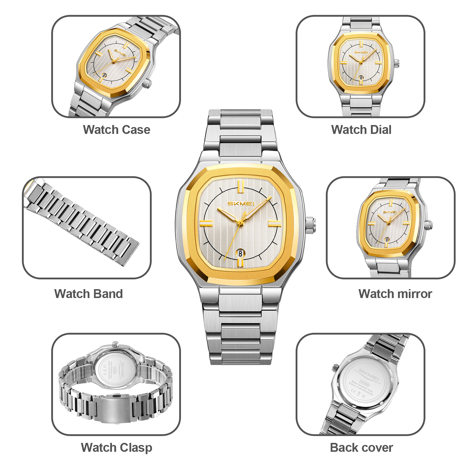 SKMEI 9388 Stainless steel MEN WATCHES WHOLESALER