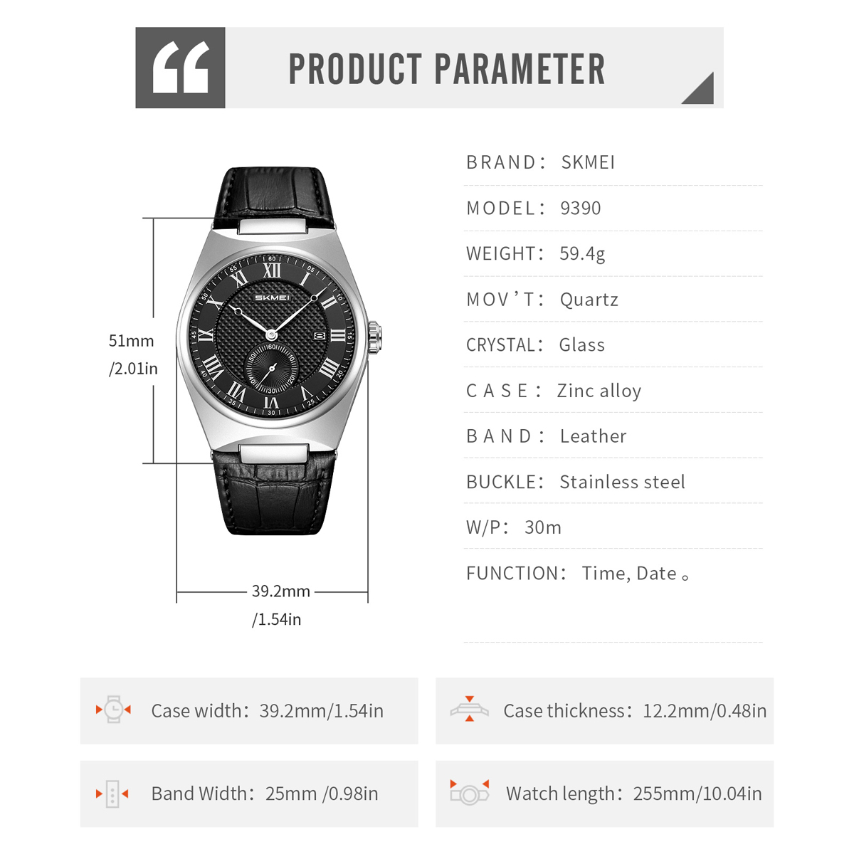 SKMEI 9390 FASHION MEN WATCHES 