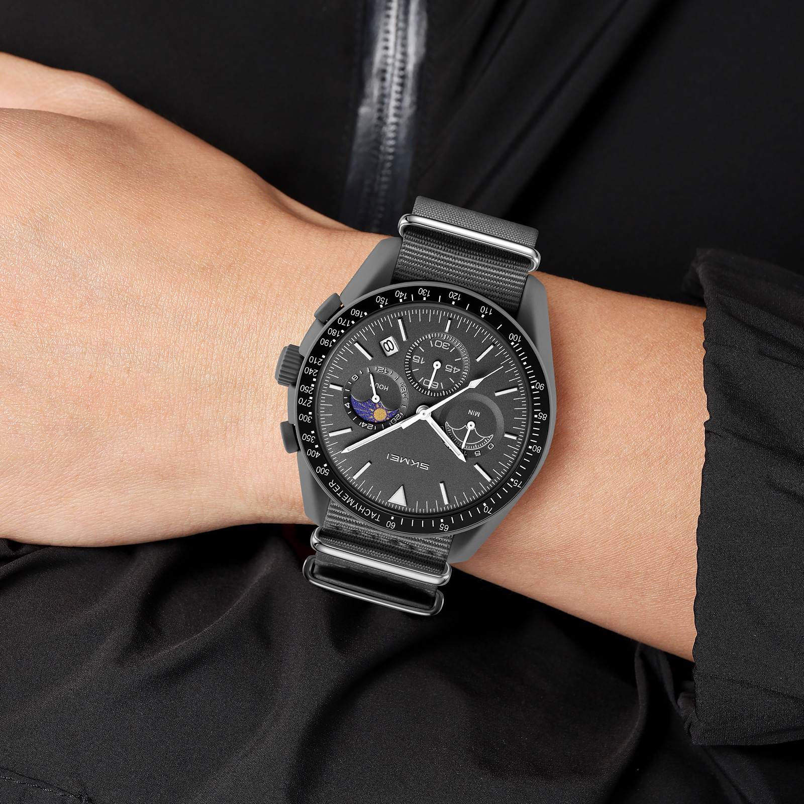 SKMEI Model 9392 Moon Phase Casual Quartz Watches