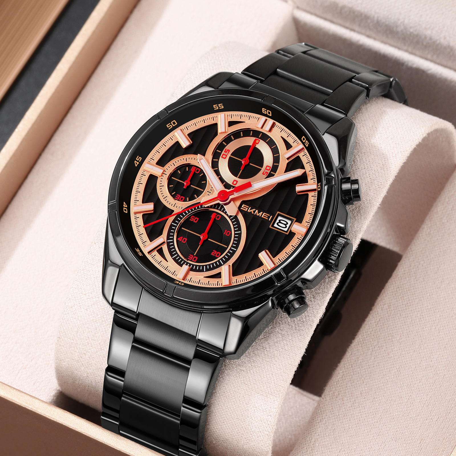 OEM Customized Skmei 9395 Brand Luxury Stainless Steel Men's Wristwatches