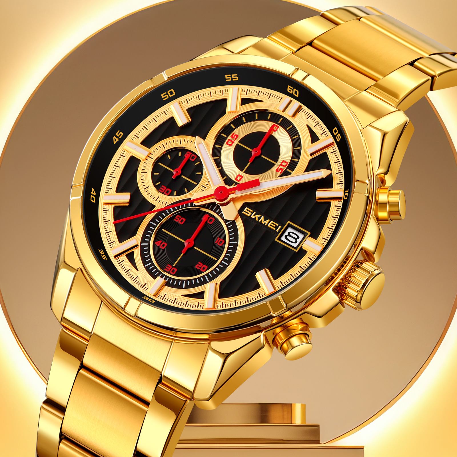 OEM Customized Skmei 9395 Brand Luxury Stainless Steel Men's Wristwatches