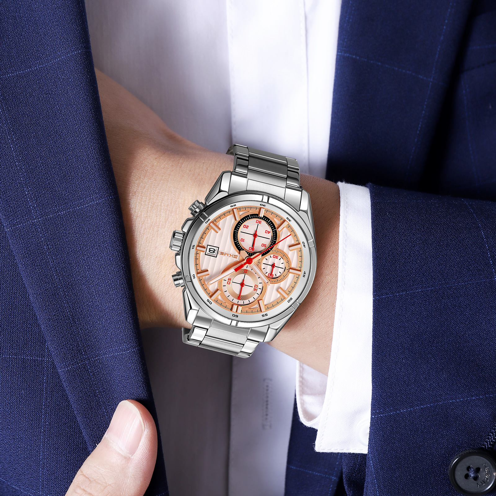 OEM Customized Skmei 9395 Brand Luxury Stainless Steel Men's Wristwatches